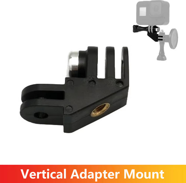 EXSKOF 90 Grad Vertikaler Adapter Stativhalterung für GoPro Hero, Insta360, SJCAM, AKASO und DJI OSMO Action-Kameras, Schwarz - Bild 1