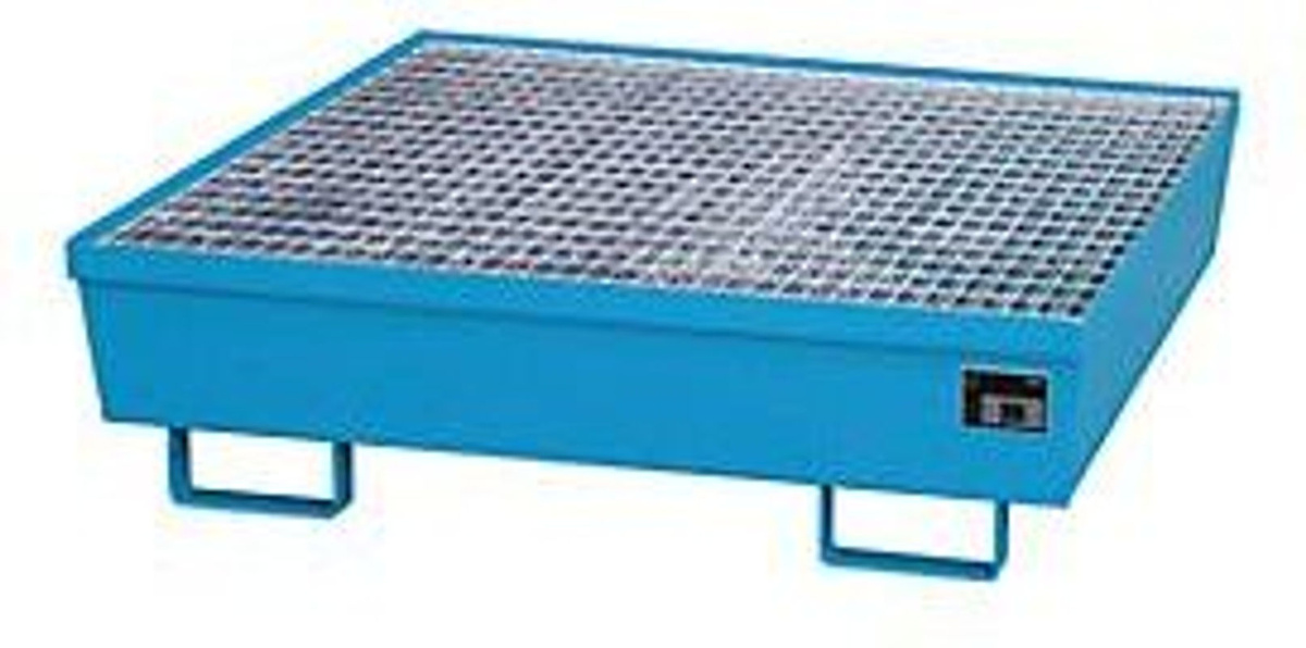 Auffangwanne Bauer Südlohn AM-4/A aus Stahl mit Gitterrost, Blau, B/T/H: 120,0 x 120,0 x 33,5 cm - Bild 2