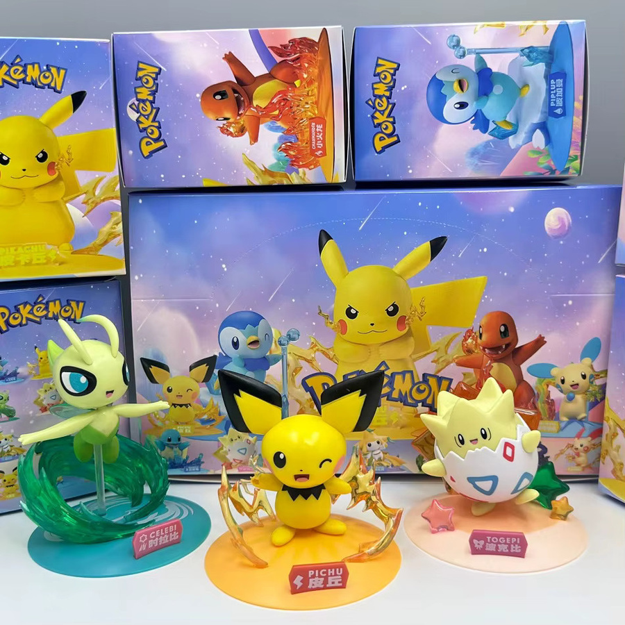 Bandai Pokémon Blind Box Figuren, Pikachu Charmander Gengar Bulbasaur Piplup Pichu, PVC, Bunt / Mehrfarbig - Bild 2