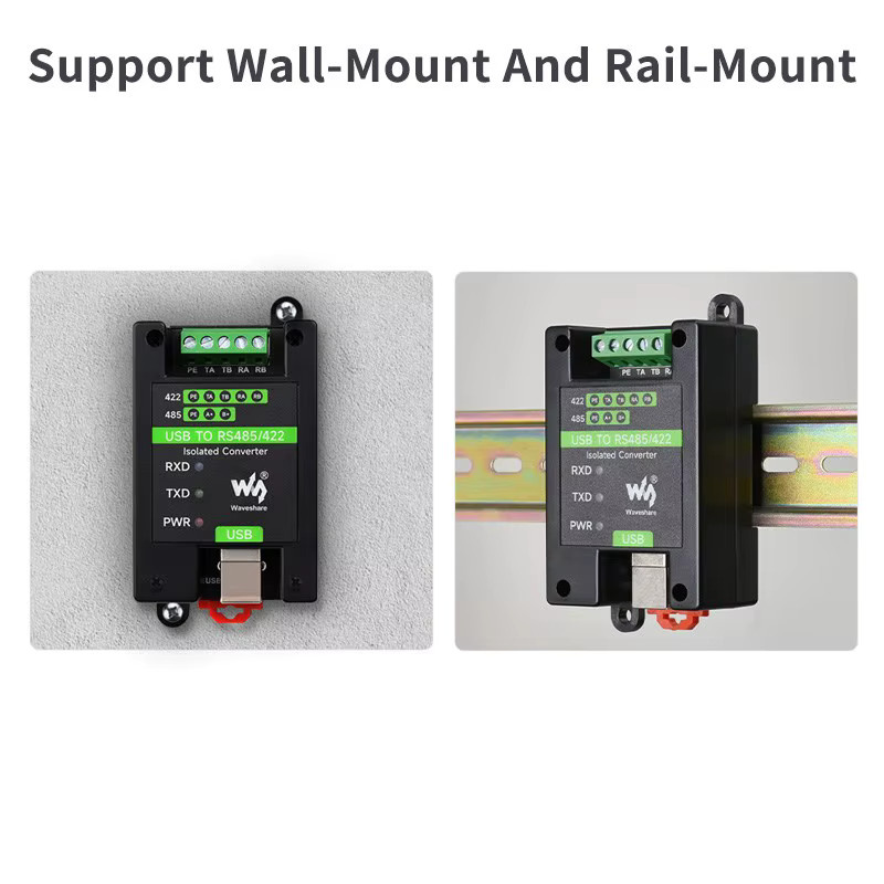SHCHV USB zu RS485/422 Industrie-Wandler mit FT232RL Chip, isoliert mit transientem Spannungsunterdrücker und Mehrfachschutz, Schwarz - Bild 4