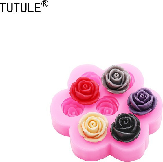 TUTULE Silikonform Rosen in Pink für DIY Haarspangen, Harzschmuck, Seife und Dessert-Dekoration - Bild 1