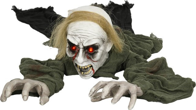 HOMCOM Halloween-Dekoration Zombie Untoter mit rot leuchtenden Augen und Heul-Geräusch, Höhe: 167 cm - Bild 1