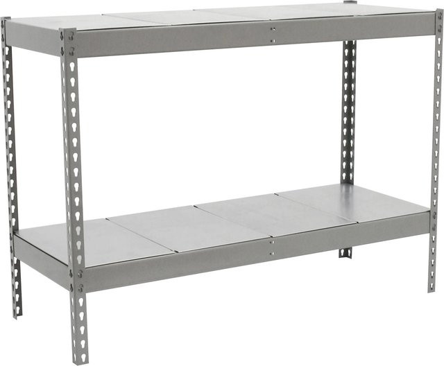 PROREGAL Schwerlastregal Metal Beast Two, verzinkt, 2 Ebenen, Fachlast 600 kg, H x B x T: 90 x 120 x 45 cm - Bild 1