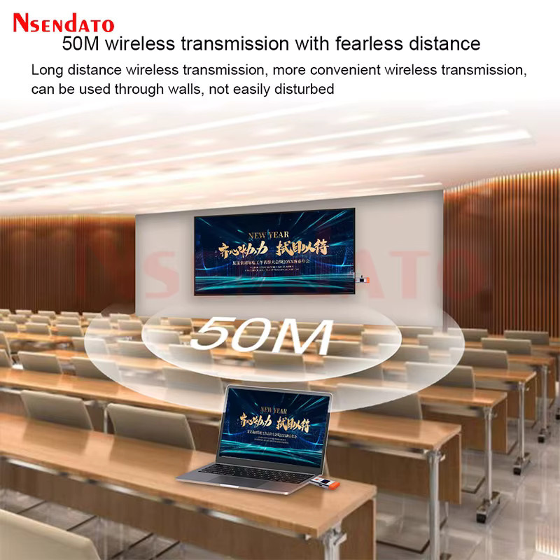 Nsendato Kabelloser HDMI Video Sender und Empfänger Extender mit 50m Reichweite, Full HD 1080P@60Hz WLAN Display Adapter für PC zu TV - Bild 3