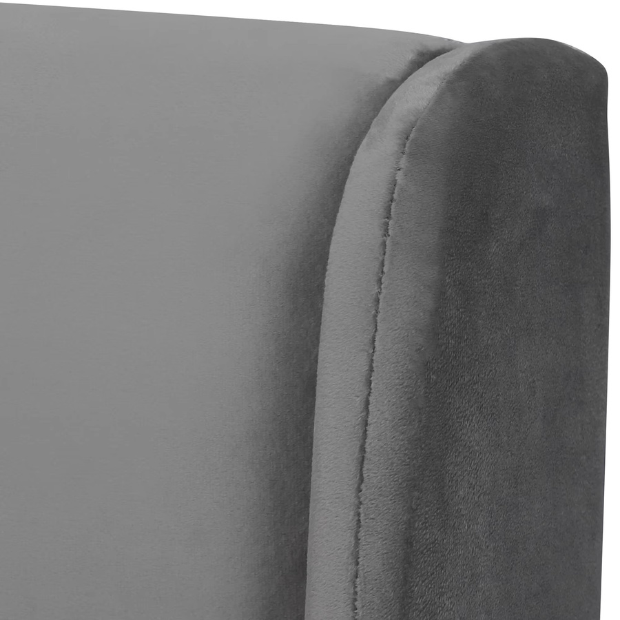 Doppelbett Okwish mit Stauraum und hydraulischem System aus Samt in Grau, B/T: 140 x 200 cm - Bild 2