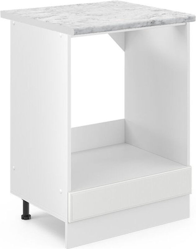 Vicco Herdbauschrank R-Line Unterschrank in Weiß Landhaus mit Marmor-Optik, Breite: 60 cm - Bild 1
