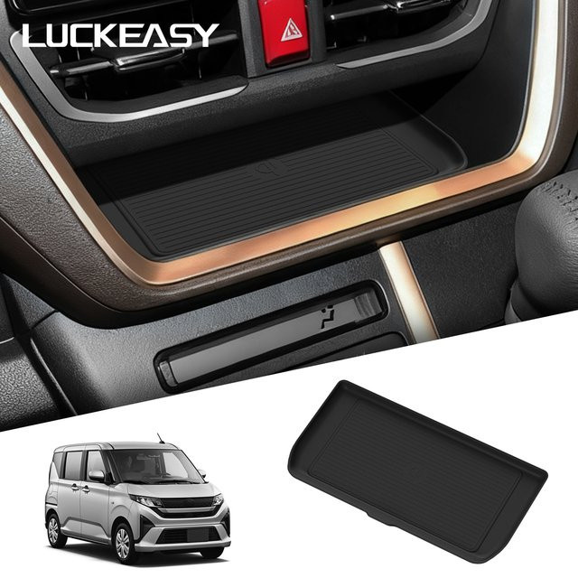 LUCKEASY Kabelloses Ladepad für Daihatsu MOVE LA850S/LA860S 2025, rutschfeste Handy-Ladeunterlage in Schwarz - Bild 1