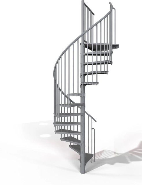 Minka Spindeltreppe Rondo Smart aus Stahl in Grau, Durchmesser: 120 cm, für eine Raumhöhe bis 305 cm - Bild 1