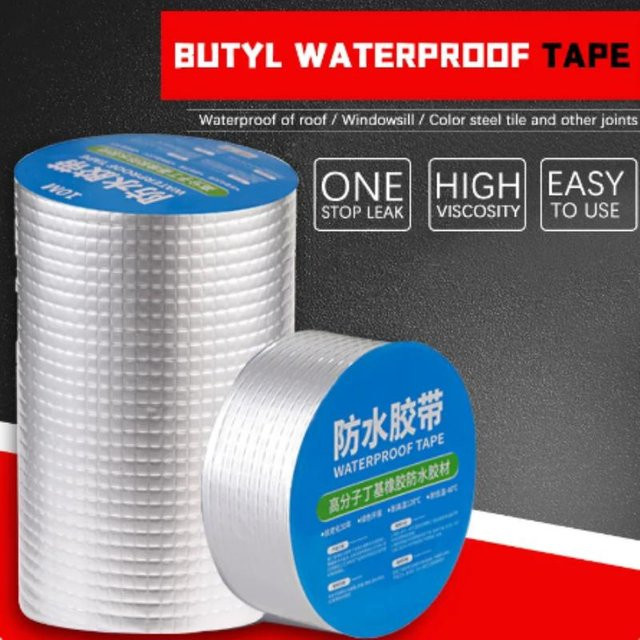 Lanzhong home life Butyl-Dichtungsband wasserdicht und auslaufsicher, Farbe: Silber, Breite: 5 cm, Länge: 5 m - Bild 1