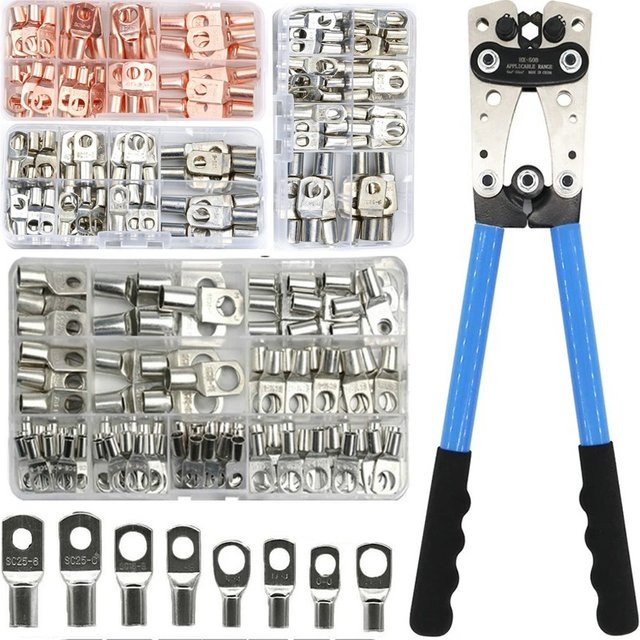 HX-50B Kupfer Ring Terminal Set mit Lötanschlüssen in Silber für Auto und Batterie - Bild 1