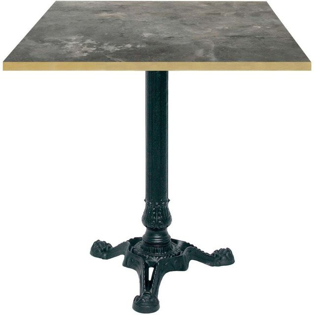 RestooTab Bistrotisch quadratisch in Graublau und Messing mit schwarzem Gestell, B/T/H: 70 x 70 x 75 cm - Bild 1
