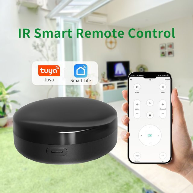 Tuya WiFi Smart IR Fernbedienung Infrarot Controller für Smart Home mit App-Steuerung, kompatibel mit Alexa und Google Home, Schwarz - Bild 1