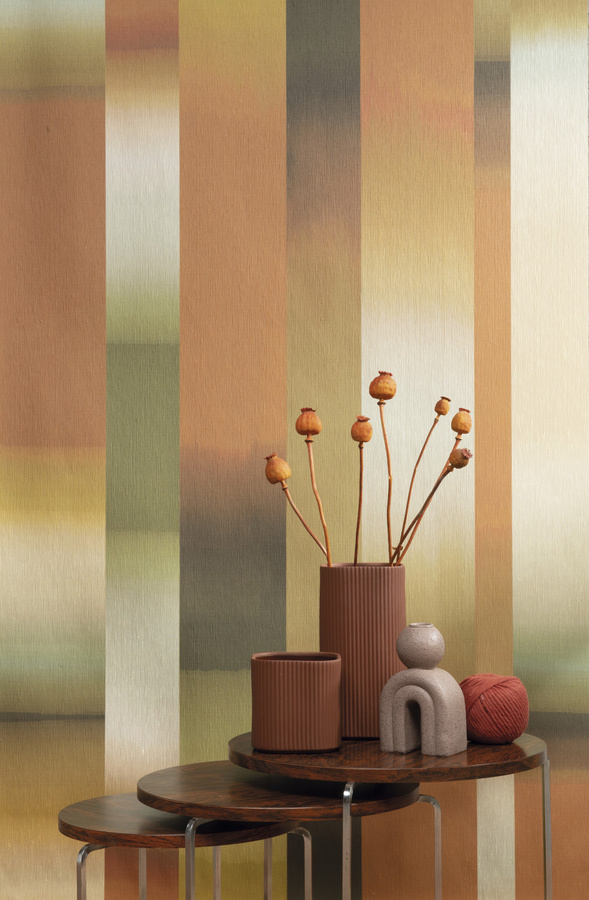 Omexco Tapete Time-Lapse AT92 in Multicolour mit abstraktem Design und Textur aus Leinen - Bild 1