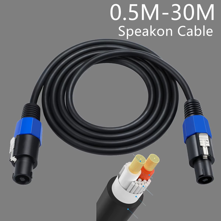 UXG Speakon auf Speakon Audiokabel Schwarz Professionelles Kupfer-Lautsprecherkabel mit Drehverschluss - Bild 2