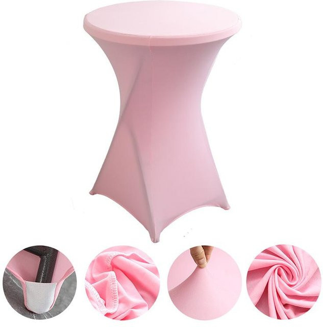 ChicFashion Runde Stretch Tischdecke aus Spandex für Cocktailtische und Partys, Farbe: Rosa, B/D: 70 x 110 cm - Bild 1