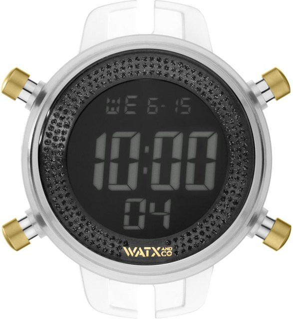 Watxandco Digitaluhr, Quarz, Kunststoff, Schwarz, Damen, 43 mm - Bild 1