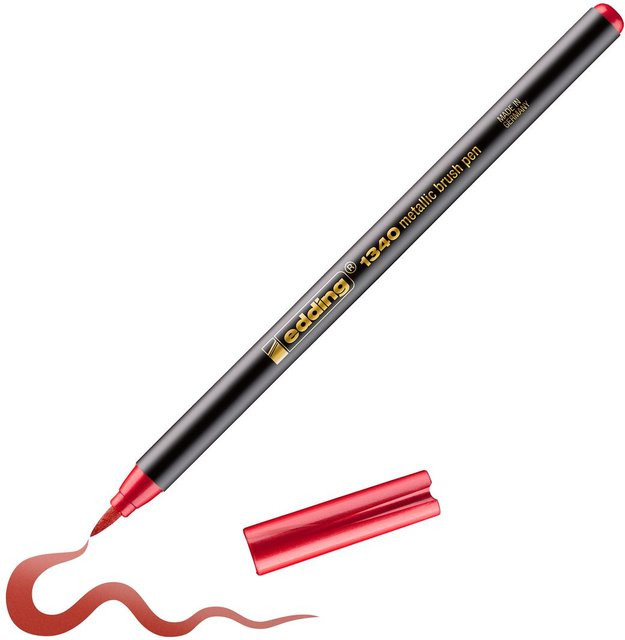 edding 1340 Pinselstift Metallic Rot - Bild 1