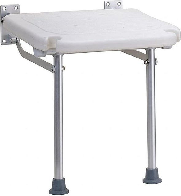 Brillantbad BELP Duschklappsitz aus Aluminium und Kunststoff in Weiß Matt, B/T/H: 40 x 43 x 41 cm, 150 kg Traglast für Bad, Dusche und WC - Bild 1