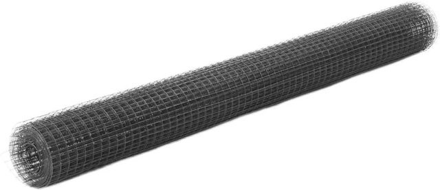 vidaXL Drahtzaun aus Stahl mit PVC-Beschichtung in Grau, B: 25 m, H: 1,5 m - Bild 1