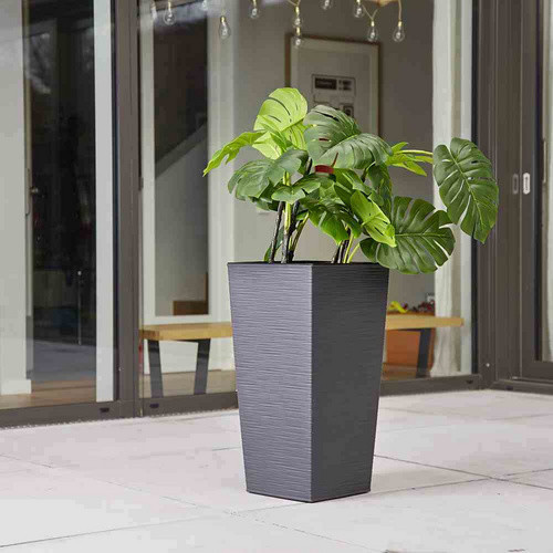 Siena Garden Pflanzgefäß Nizza Groove aus Kunststoff in Graphit B/T/H: 40 x 40 x 75,3 cm - Bild 3