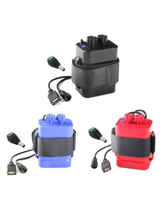 AREOFRGB Wasserdichte Batteriebox für 6x 18650 Lithium-Batterien, Mobile Power Box für DC 12V in Schwarz und Rot - Bild 3