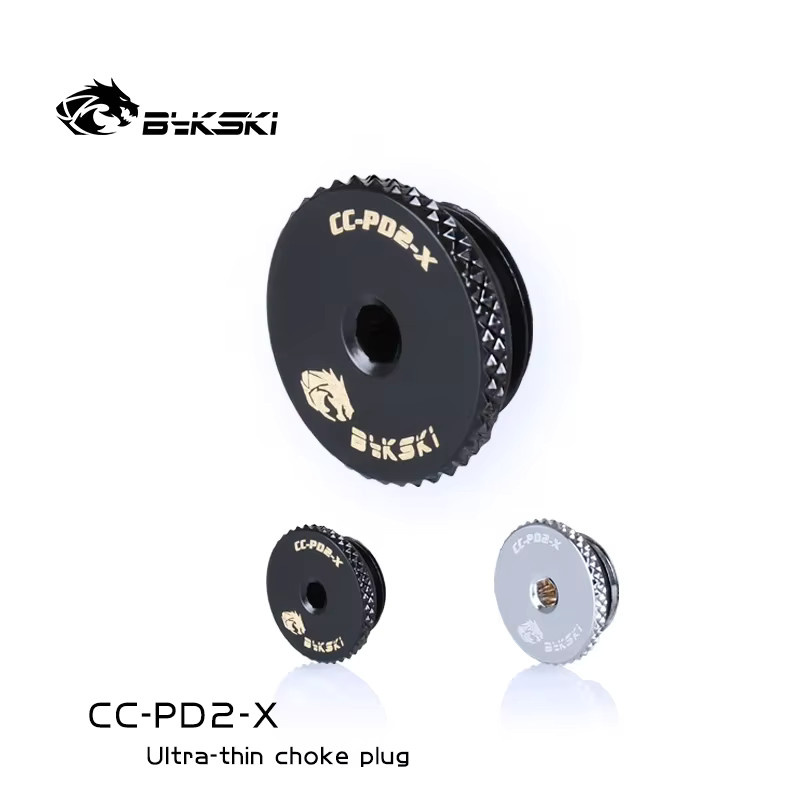 Bykski CC-PD2-X G1/4 Zoll Ultra Dünner Innensechskant-Wasserstopp-Dichtungsverschluss Endstopfen für Computer-Kühlung in Schwarz oder Silber - Bild 1