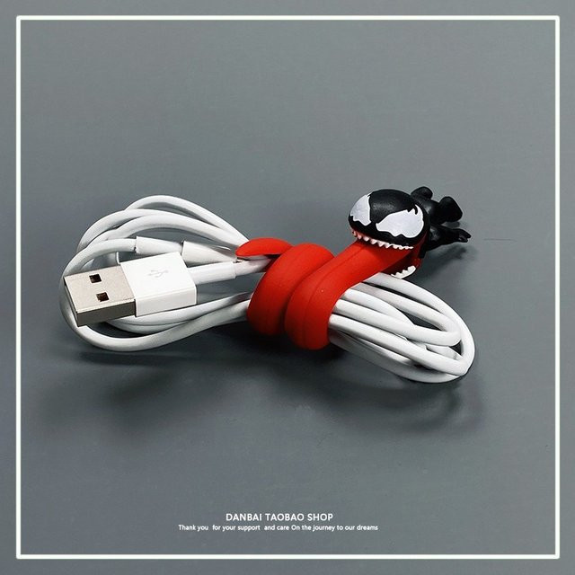Bandai Marvel SpiderMan Venom USB-Kabel-Ständer, Silikon, Schwarz - Bild 1