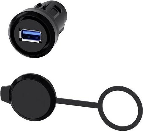 Siemens USB-Anschluss aus Kunststoff in Schwarz, 22 mm - Bild 1