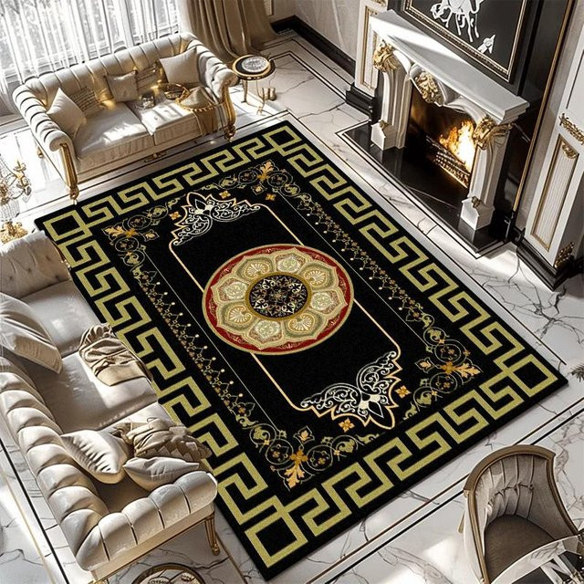 Wucifang Jewelry Luxus-Teppich Schwarz, rutschfest und waschbar, B/T: 160 x 230 cm - Bild 1