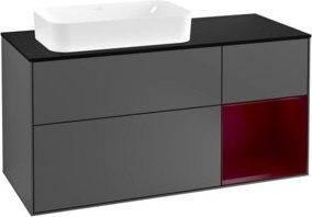 V&B Finion Waschtischunterschrank mit Wandbeleuchtung, Anthrazit, Breite: 120 cm, Tiefe: 50,1 cm, Höhe: 50,1 cm - Bild 1