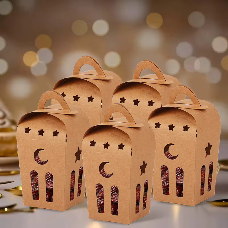 10 Stück Eid Mubarak Geschenkboxen von ZQCXLD aus braunem Kraftpapier mit Griff für Ramadan und Eid Al Fitr Party-Verpackungen - Bild 3