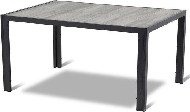Hartman Tanger Esstisch aus Aluminium und Keramik in Anthrazit/Grey Wood, B/T: 168 x 105 cm - Bild 1