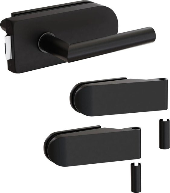 Levidor Glastürbeschlag Studio Rund Unverschließbar Schwarz Matt B/H/T: 265 x 80 x 170 mm - Bild 1