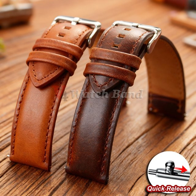 Uhrenarmband Echtleder, Vintage, Unisex - Bild 1