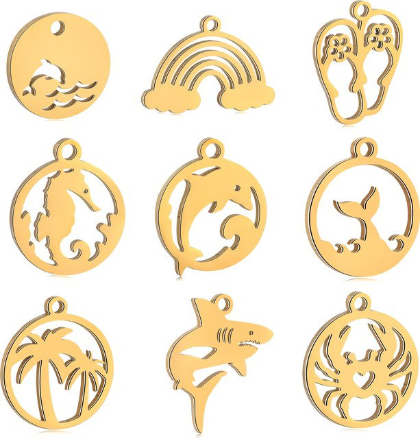 DOOYIO Charms Anhänger, Edelstahl, Gold, Unisex - Bild 1