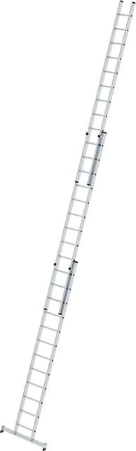 PROREGAL Sprossen-Schiebeleiter 3-teilig mit Traverse, Farbe: Silber - Bild 1