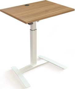 STIER Elektrisch höhenverstellbarer Schreibtisch 501-9 für Home-Office, Nussbaum Weiß Matt, B/T: 80 x 60 cm, Höhe: 72-120 cm - Bild 1