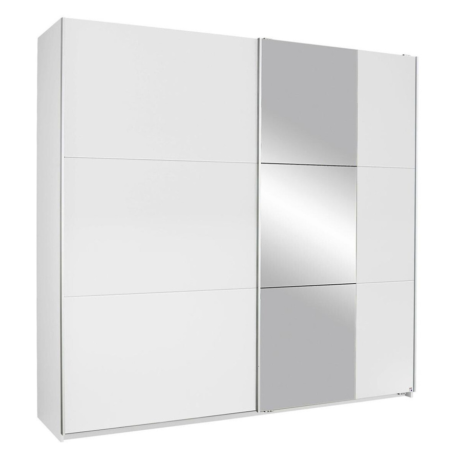 Schwebetürenschrank Kronach von poco in Alpinweiß mit Spiegel, Breite: 218 cm, Höhe: 210 cm, Tiefe: 59 cm - Bild 2