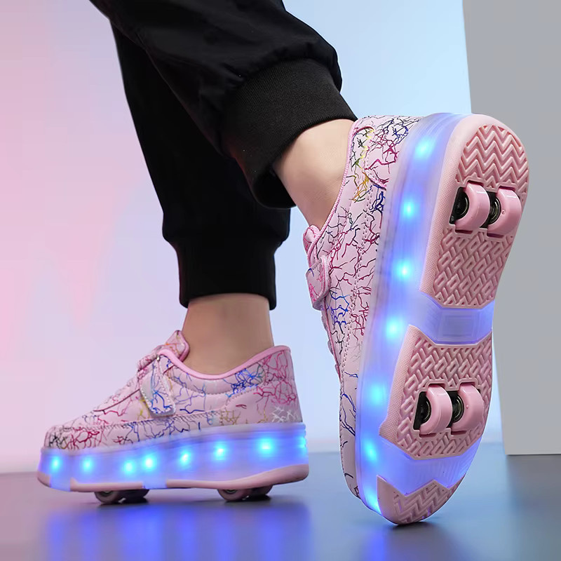 CC chengta Rollschuhe, mehrfarbige LED-Leuchten, USB-Aufladung - Bild 2