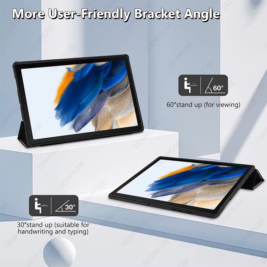 Samsung Silikon Tablet Hülle für Galaxy Tab A8 10,5 Zoll 2022 mit Smart Cover und dreifach faltbarem Ständer in Schwarz und Grün - Bild 4