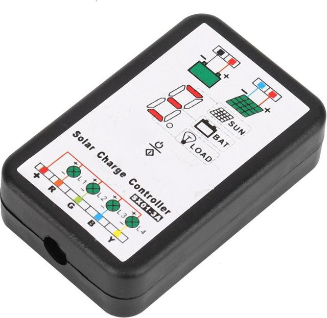 Wosawe PWM Solarladeregler für 6V und 12V zur Unterstützung von Lithium- und NiMH-Akkus in Schwarz - Bild 1