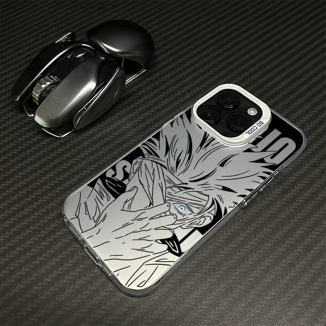 Jujutsu Kaisen Satoru Gojo Handyhülle für iPhone 11 bis iPhone 16 Pro Max, transparent mit mattierter Rückseite und Sturzschutz - Bild 1