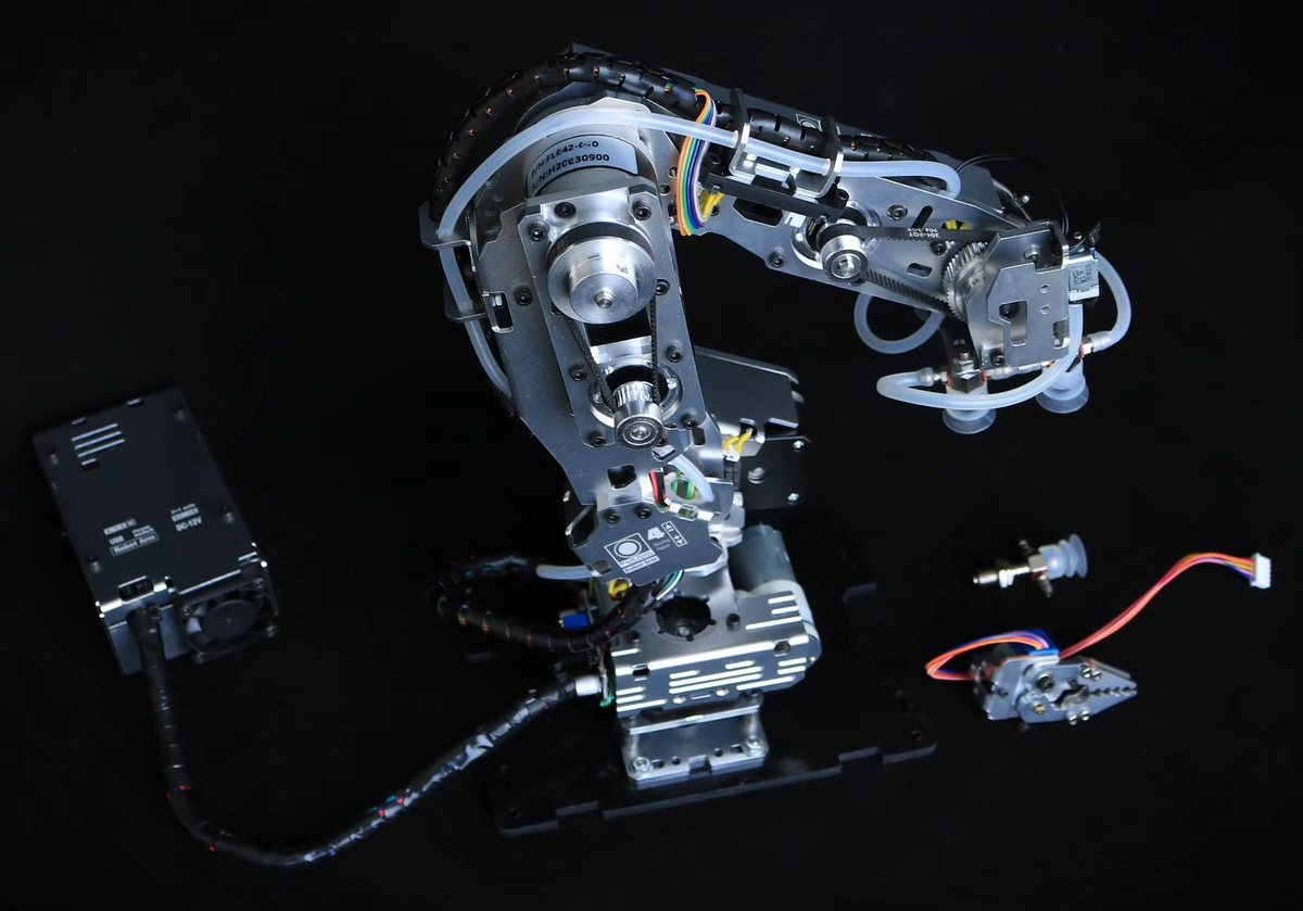 BinHex Roboterarm mit Saugnapf und Greifklaue, DIY-Kit, Metall - Bild 4