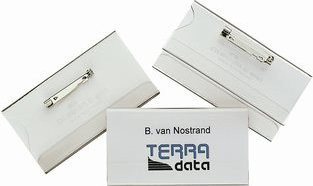 DURABLE Namensschild mit Plattennadel, 100 Stück, B: 7,5 cm, H: 4 cm - Bild 1