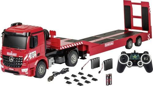 Carson RC Mercedes-Benz Arocs Sport LKW mit Goldhofer Tieflader im Set im Maßstab 1:20 Funktionsmodell für Einsteiger - Bild 1