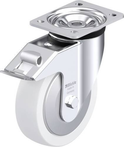Blickle Stahlblech-Lenkrolle LK-SPO 175G-FI-FA in Weiß mit Rad-Durchmesser 175 mm und einer Tragfähigkeit von 600 kg - Bild 1