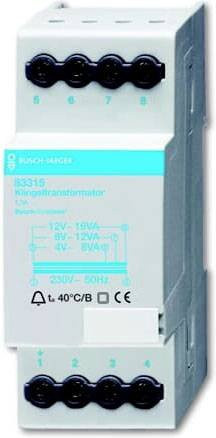 Busch-Jaeger Türklingel-Transformator 12V 1,3A in Weiß B/T/H: 6,5 x 9,0 x 3,6 cm - Bild 1