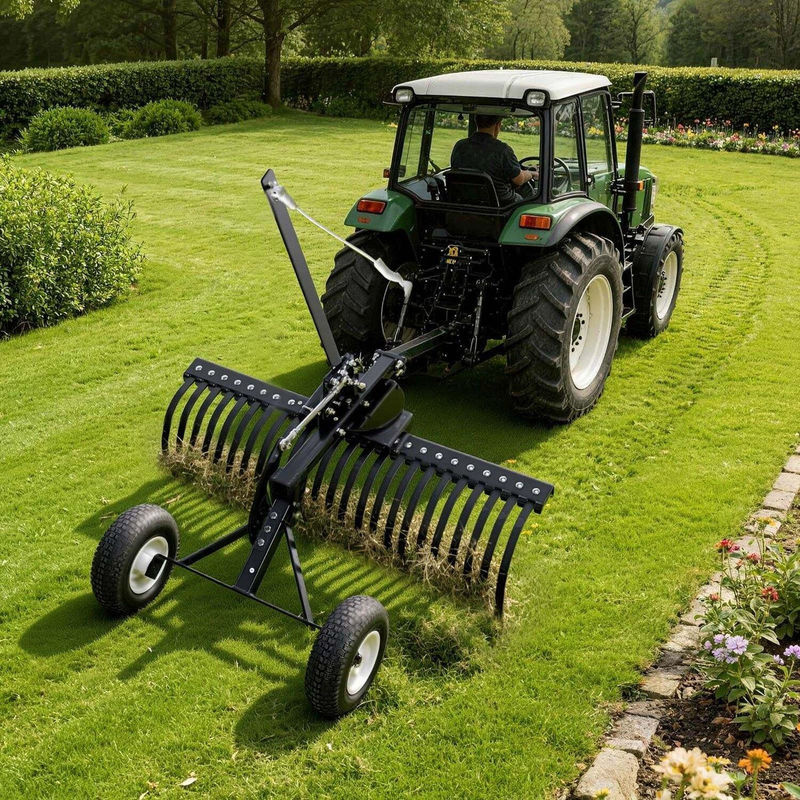 Buying Solutions MB Anbau-Landschaftsharke aus Stahl in Schwarz mit 24 langlebigen Stahlzinken, Breite: 122 cm - Bild 3