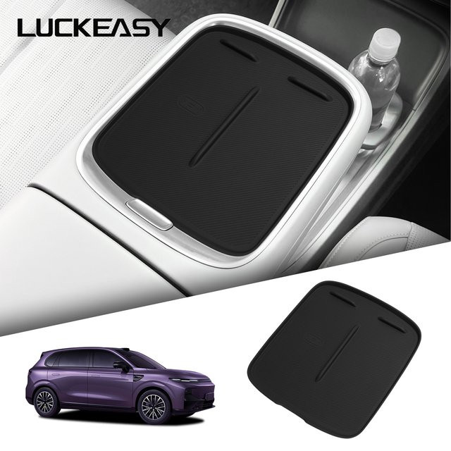 LUCKEASY Kabelloses Ladepad für Leapmotor B10 2025-2026, Rutschfeste Handy-Ladematte in Schwarz - Bild 1