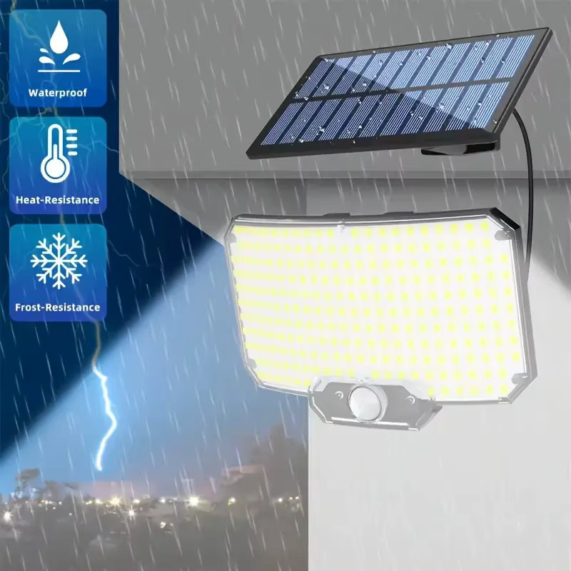 Arbrac 2er-Pack LED Solar-Sicherheitsflutlicht mit Bewegungssensor, IP65 wasserdicht, weißes Außenlicht für Garten, Terrasse und Garage - Bild 3